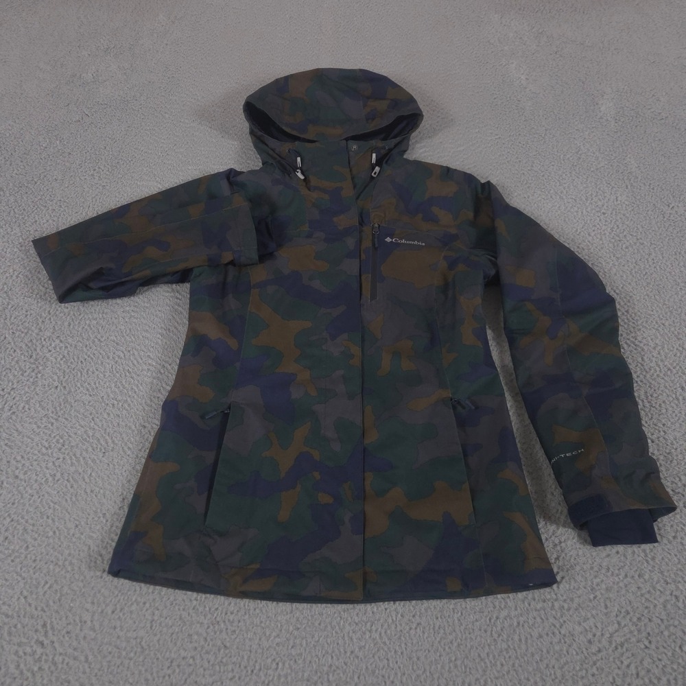 Columbia Jacket Womens XS Camo Golden Grove Omni-Tech Waterproof Hooded Outdoor